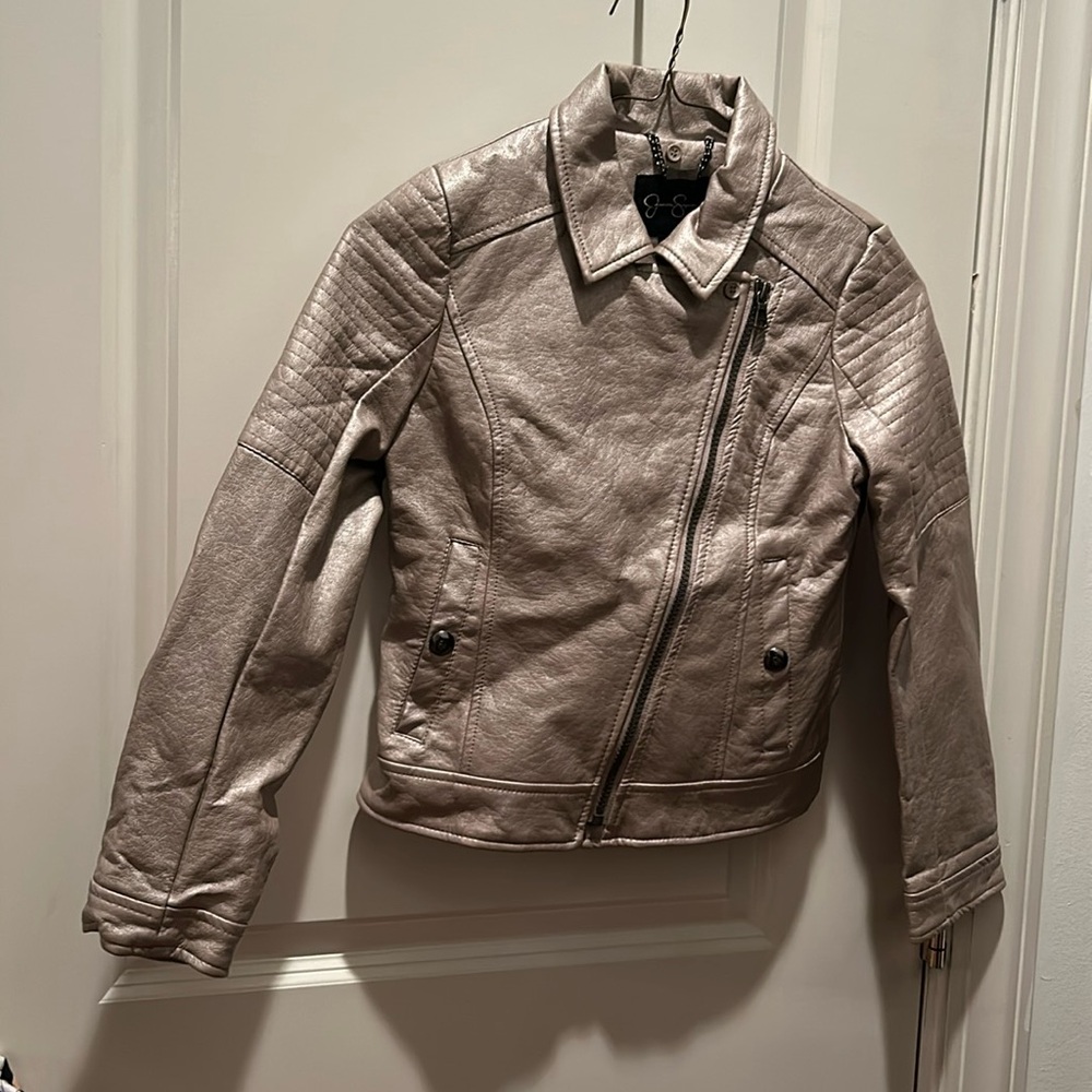 JESSICA SIMPSON Faux Leather Jacket Girls 10